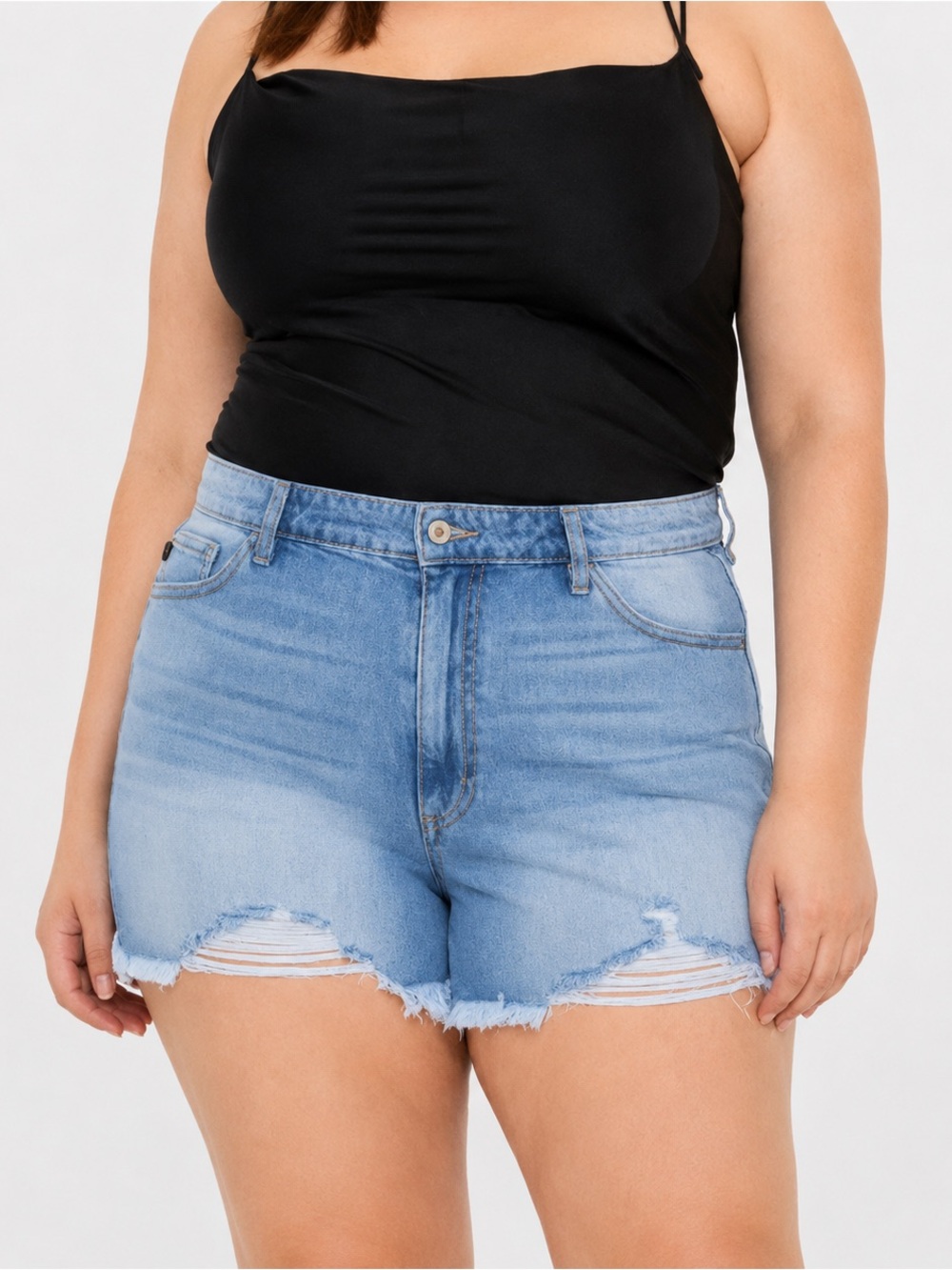 KanCan High Rise Distressed Denim Shorts 3XL NWT